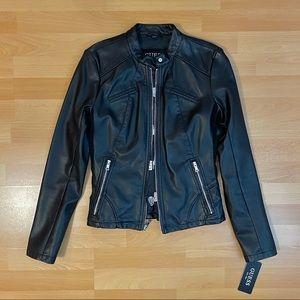 Guess Faux Leather Jacket Black Small